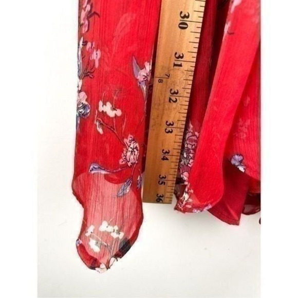 Anthropologie Ranna Gill Keira Red Floral‎ Dress Size XS - Picture 8 of 12